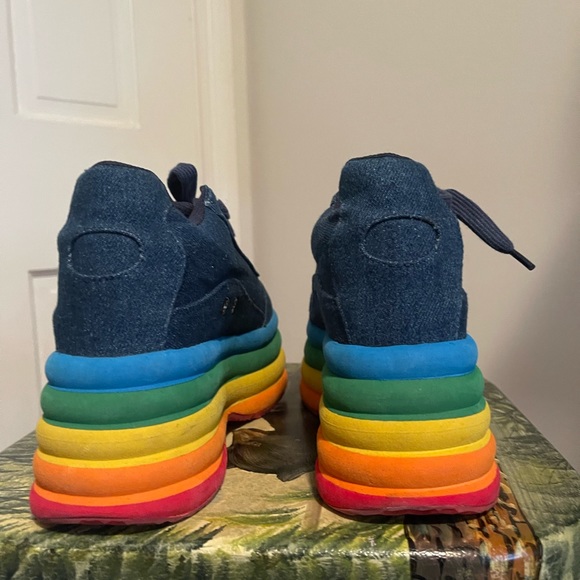 Jeffrey Campbell Brainy Rainbow PRIDE Denim Platform 5 - Picture 6 of 6